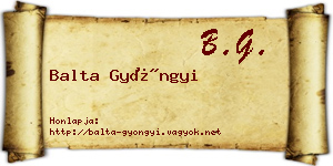 Balta Gyöngyi névjegykártya