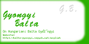 gyongyi balta business card